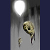 zombie with a really bright balloon