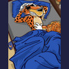 "I like to bring my two favorite snacks to bed."
